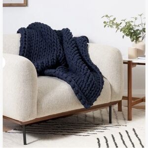 Bearaby Weighted Blanket 100% Cotton Knit 15 lbs 40”x72” NWOT NAVY BLUE Color